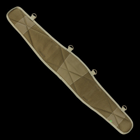 The Condor Battle Belt Gen II - Scorpion OCP is a tan, padded tactical belt with mesh panels and four attachment loops, designed for military or law enforcement use, shown against a white background.